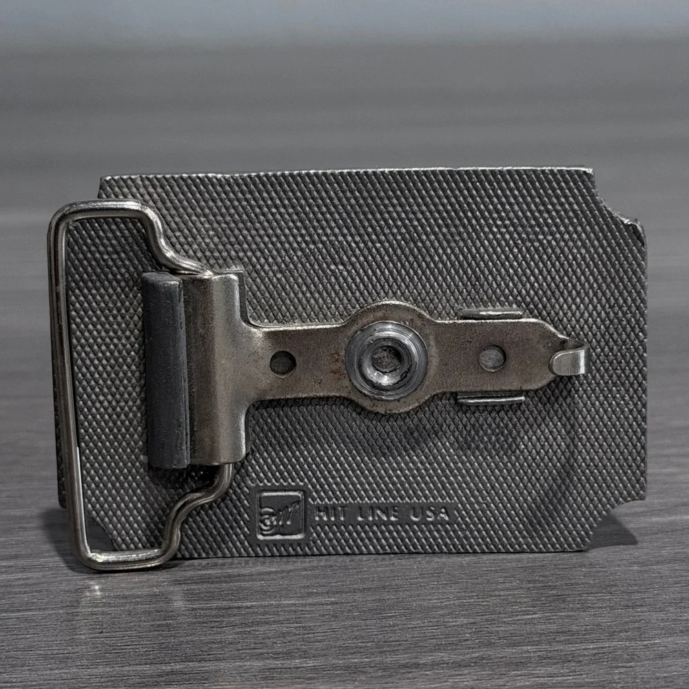 Vtg Michigan Air National Guard Belt Buckle Hit Line USA Military‎ Silver Tone
